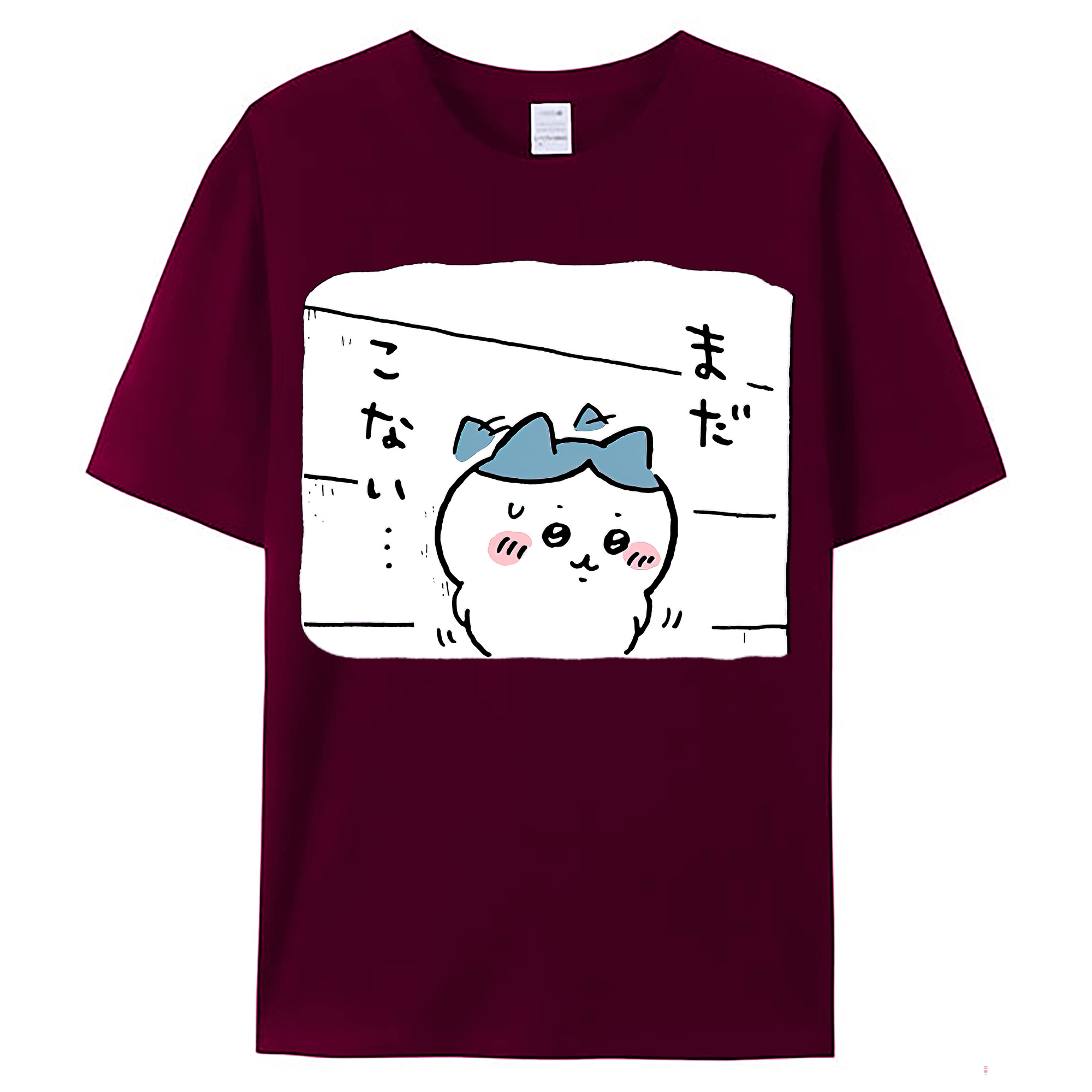 （画像用） ちいかわ ハチワレ Chii-kawa hachiware レディースカジュアルプリントTシャツ（綿100％）